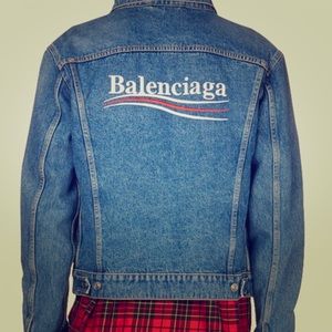 Balenciaga Denim Jacket with Logo Detail
